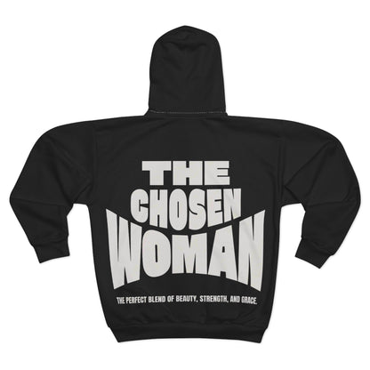 The Chosen Woman Zip Hoodie — Empowering Women's Graphic Zip-Up