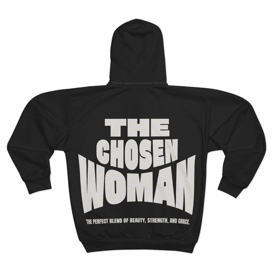 The Chosen Woman Zip Hoodie — Empowering Women's Graphic Zip-Up