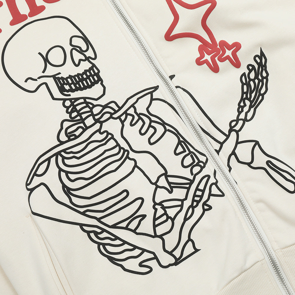 Ascent Rogue Skull Print Hoodie Cardigan-"TURN ON THE DARK" Edition